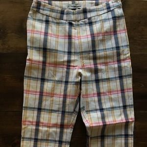 High waisted plaid flare pants